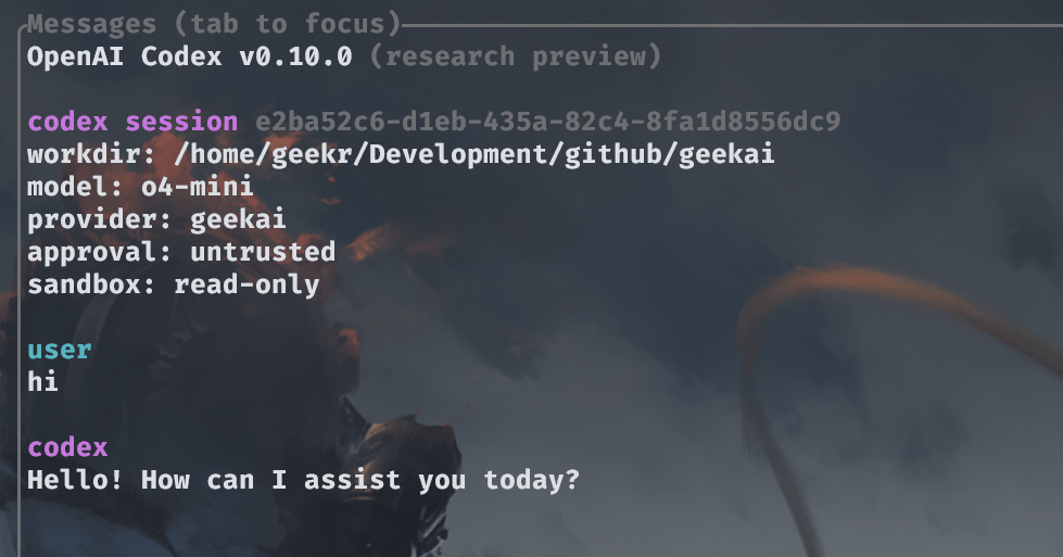 首次使用 OpenAI Codex CLI