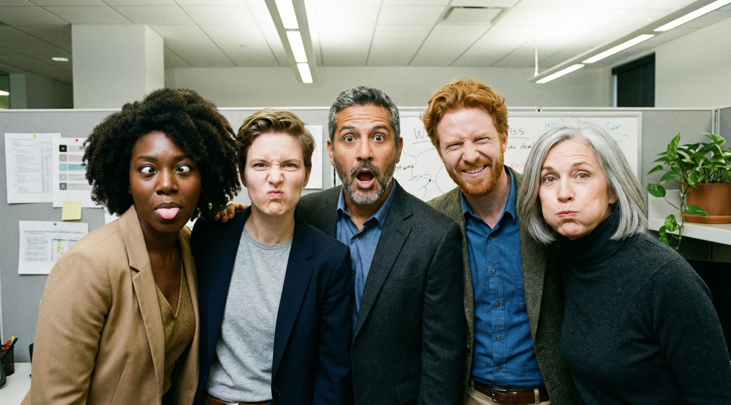 AI合成的办公室合影