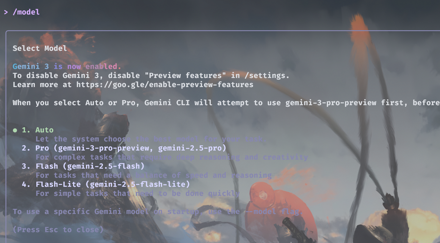 切换 Gemini CLI 使用不同 Gemini 模型